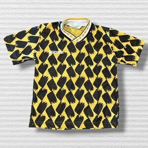 Vintage Score USA Soccer Jersey Youth XS #7 Yellow Black Geometric 90s Y2K